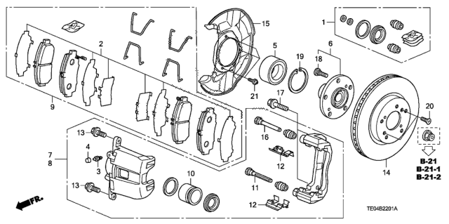 2009 Honda Accord Shim Set, FR. Diagram for 06455-S0K-J00