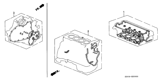 2000 Honda Prelude Gasket Kit, Cylinder Head Diagram for 06110-P5M-000