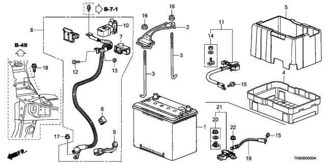 2016 Honda Odyssey Cable Diagram for 32600-TK8-A10