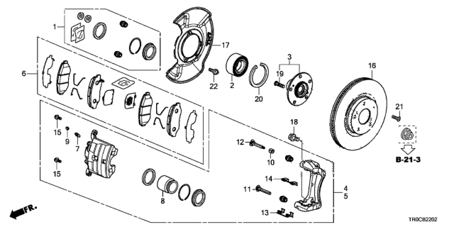 2014 Honda Civic Front Brake (2.4L) Diagram