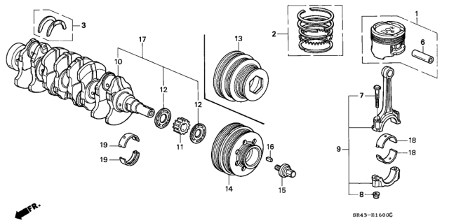 1993 Honda Civic Crankshaft - Piston Diagram