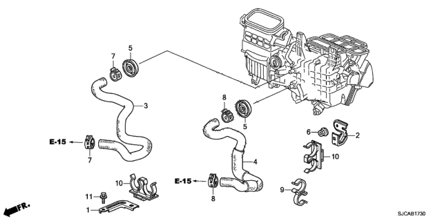 2014 Honda Ridgeline 4 Door RTS KA 5AT Water Hose Diagram