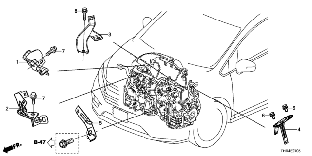2018 Honda Odyssey Engine Wire Harness Stay Diagram