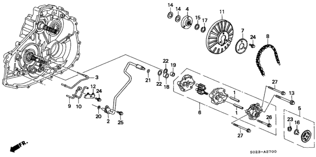 1998 Honda Civic 2 Door HX KL CVT CVT Oil Pump Diagram