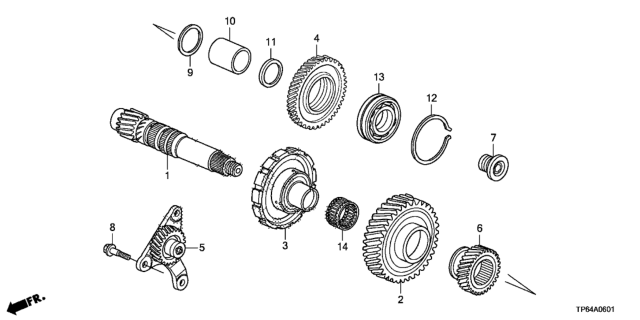 2013 Honda Crosstour 5 Door EXL (4WD) KA 6AT AT Countershaft (V6) Diagram