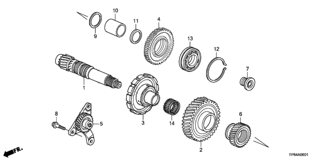 2015 Honda Crosstour AT Countershaft (V6) Diagram