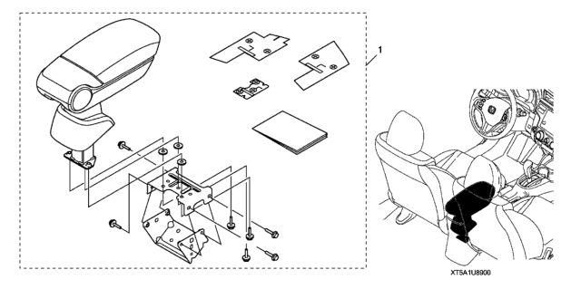 2018 Honda Fit 5 Door LX (SENSING) KA CVT Armrest Compartment Diagram