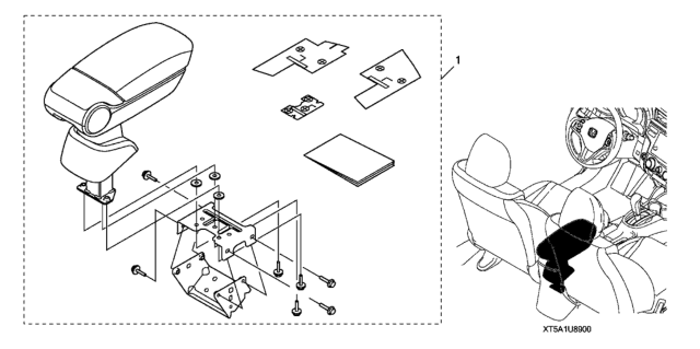 2018 Honda Fit Armrest Compartment Diagram