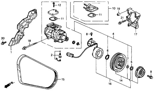 1993 Honda Accord A/C Compressor Diagram