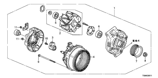 2012 Honda Civic Alternator (Denso) (2.4L) Diagram