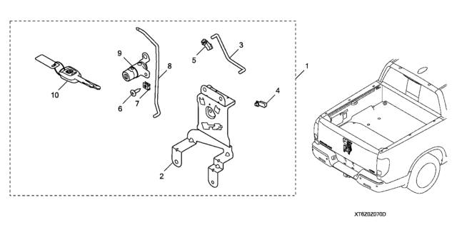 2019 Honda Ridgeline Tailgate Lock Diagram