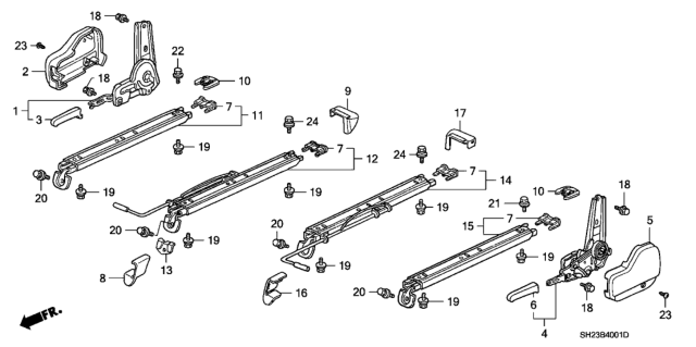 1990 Honda CRX 2 Door HF KH 5MT Front Seat Components Diagram