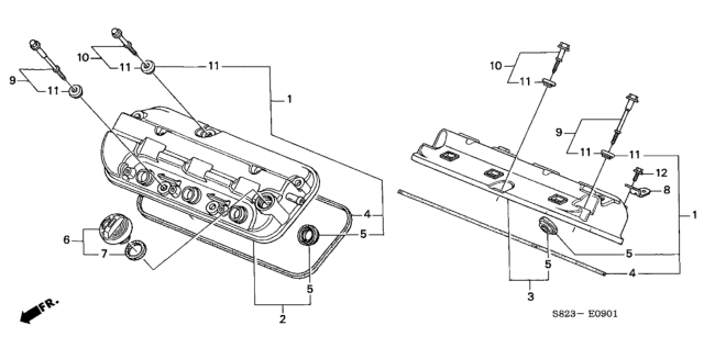 2002 Honda Accord Cylinder Head Cover (V6) Diagram