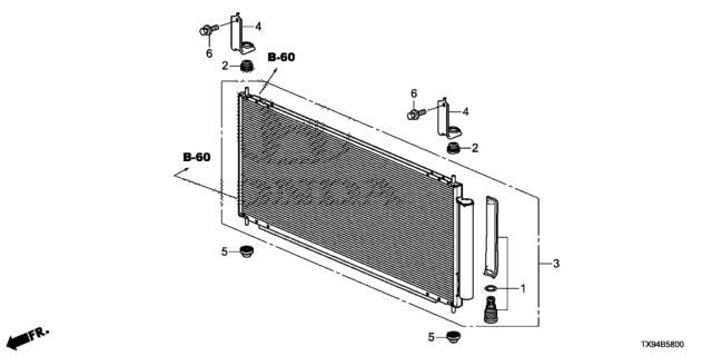 2013 Honda Fit EV A/C Condenser Diagram