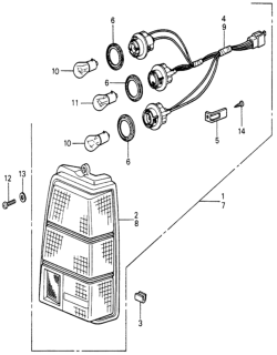1983 Honda Civic 5 Door ** (WAGOVAN) KH 5MT Taillight Diagram