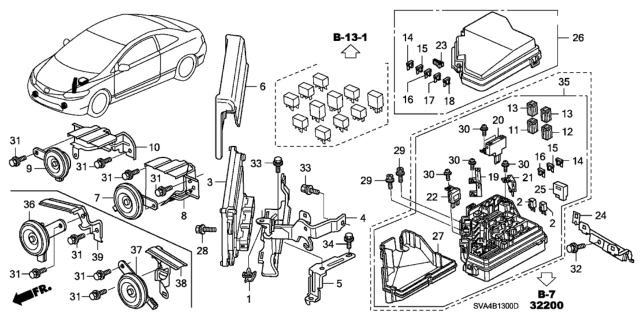 2008 Honda Civic Horn Assembly (High) Diagram for 38150-SNA-X02