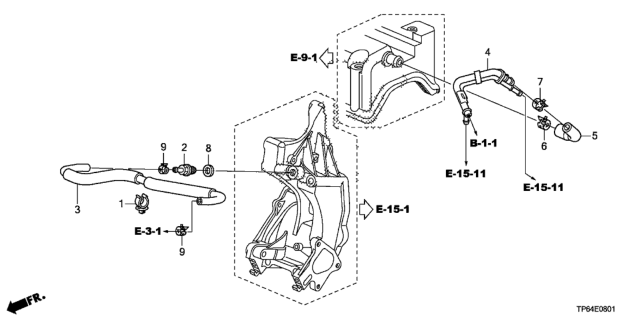 2012 Honda Crosstour Breather Tube (L4) Diagram