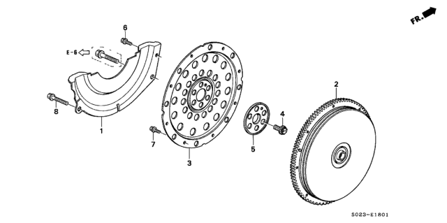 1998 Honda Civic 2 Door HX KL CVT AT Flywheel (CVT) Diagram