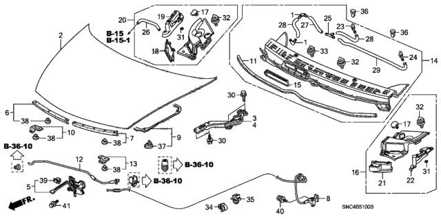 2009 Honda Civic Engine Hood Diagram