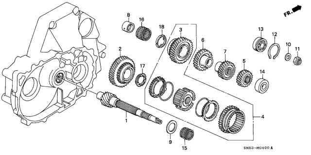 1992 Honda Accord MT Countershaft Diagram