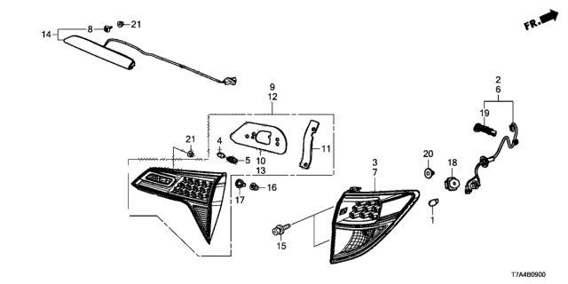 2021 Honda HR-V Taillight Diagram