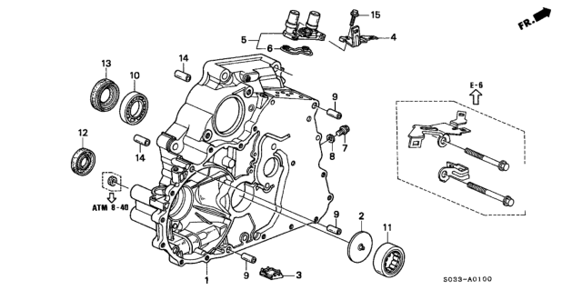 1998 Honda Civic 3 Door CX KA 4AT AT Torque Converter Housing Diagram