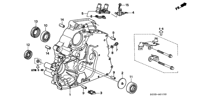 1996 Honda Civic AT Torque Converter Housing Diagram