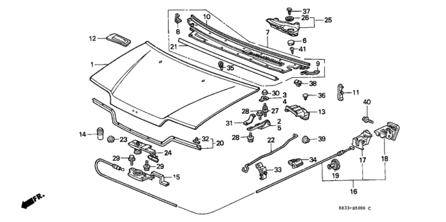 1990 Honda Civic Hood Diagram