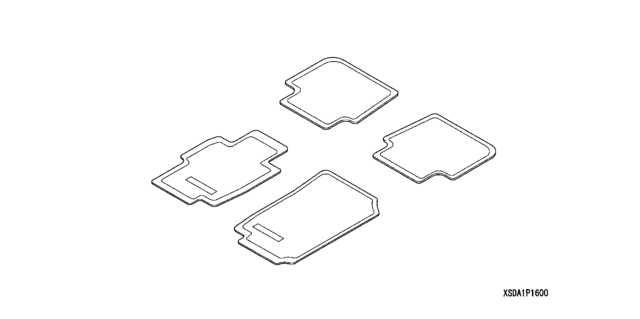 2003 Honda Accord 2 Door EX (V6) KL 5AT Floor Mats (Premium) Diagram