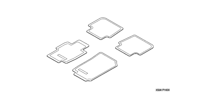 2003 Honda Accord Floor Mat, Premium *YR239L* (KI IVORY) Diagram for 08P16-SDN-110