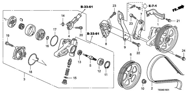 2008 Honda Accord 2 Door EXL-V6 KL 6MT P.S. Pump - Bracket (V6) Diagram