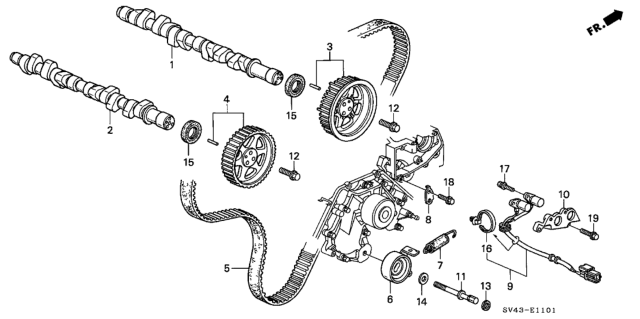 1995 Honda Accord Oil Seal (35X50X8) (Nok) Diagram for 91213-PL2-003