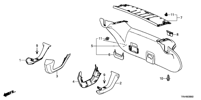 2017 Honda Clarity Electric Trunk Lid Garnish Diagram