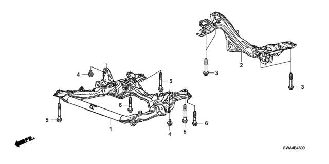 2011 Honda CR-V Front Sub Frame - Rear Beam Diagram