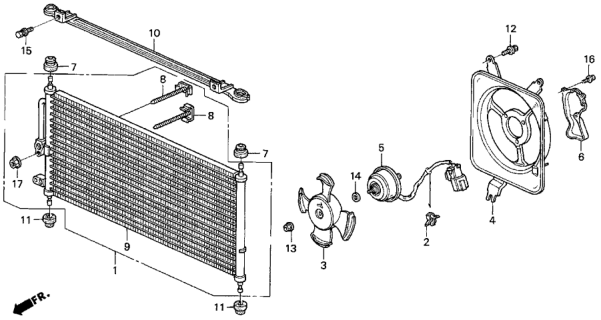 1994 Honda Prelude A/C Air Conditioner (Condenser) Diagram 1