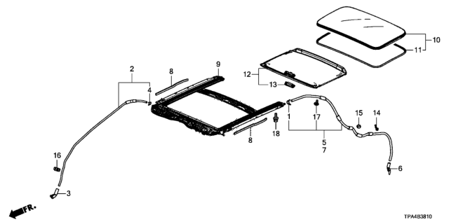 2021 Honda CR-V Hybrid Sliding Roof Diagram