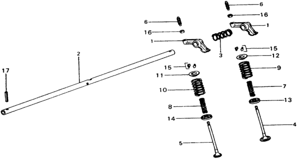 1977 Honda Civic 3 Door ** (1500) KL HMT Valve - Rocker Arm Diagram