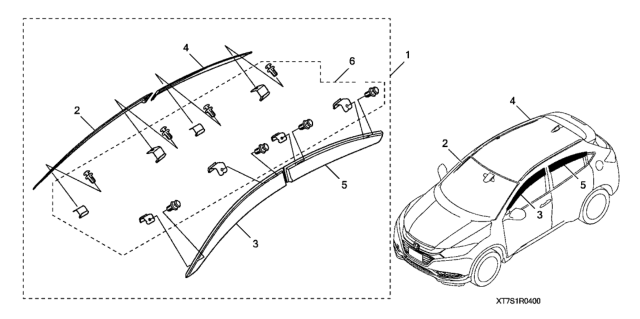 2021 Honda HR-V Door Visors Diagram