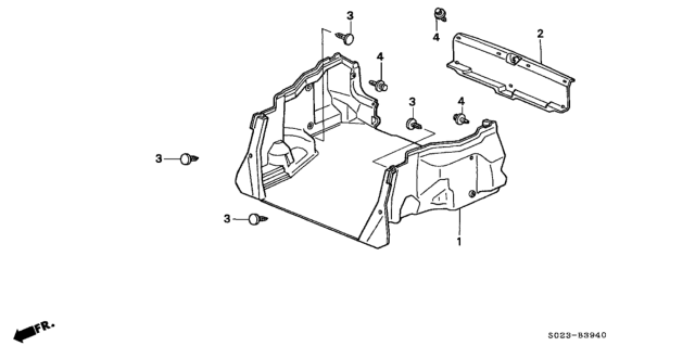 1998 Honda Civic Trunk Side Garnish Diagram