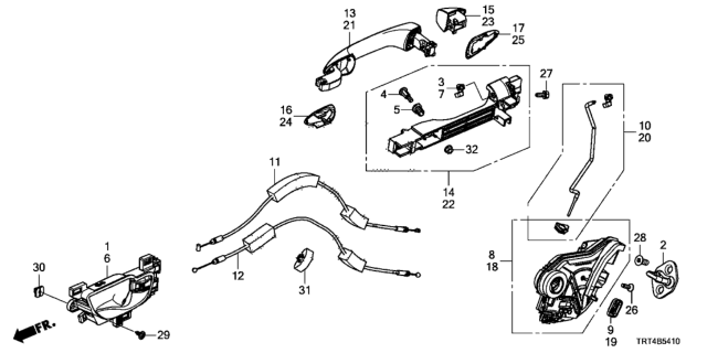 2018 Honda Clarity Fuel Cell Rod Set L, RR. Diagram for 72653-TRT-305