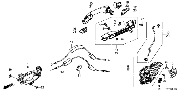 2018 Honda Clarity Fuel Cell Base Comp R, RR. Diagram for 72642-TRT-A71