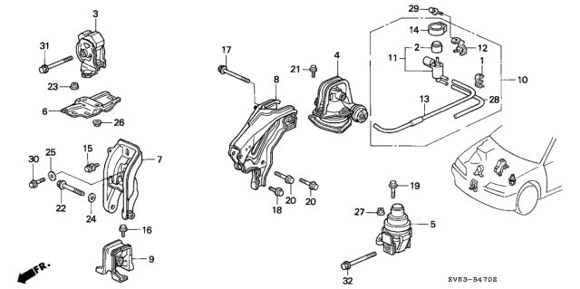 1994 Honda Accord Engine Mount Diagram