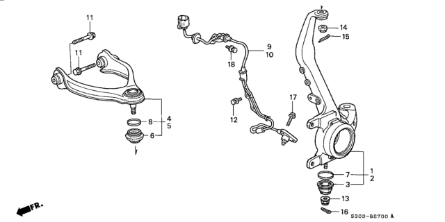 1999 Honda Prelude Knuckle, Right Front (Abs) Diagram for 51210-S30-902
