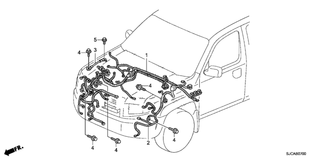 2014 Honda Ridgeline Wire Harness, R. Cabin Diagram for 32100-SJC-A16