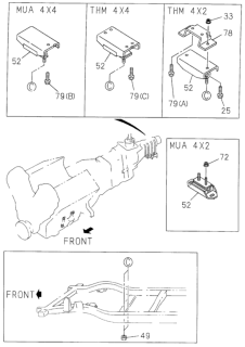 1998 Honda Passport Bracket, RR. Engine Mounting Diagram for 8-97125-308-0