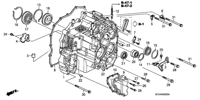 2010 Honda Element Bearing, Ball (26.8X55X14.5) Diagram for 91004-RFK-016