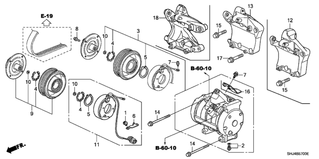 2005 Honda Odyssey A/C Compressor Diagram