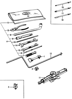 1973 Honda Civic Rubber, Jack Handle Clamp Diagram for 86891-579-010