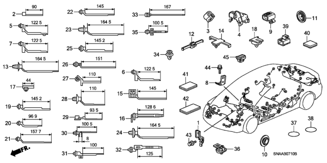 2009 Honda Civic Bracket, Floor Wire Harness Diagram for 32142-SNA-A00