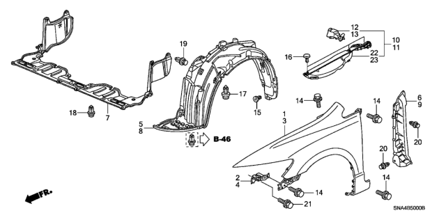 2007 Honda Civic Front Fenders Diagram